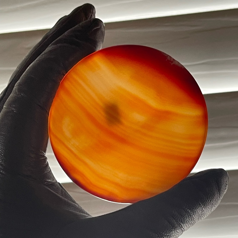 Agate Art Piece - Carnelian Hand carved coaster/display piece